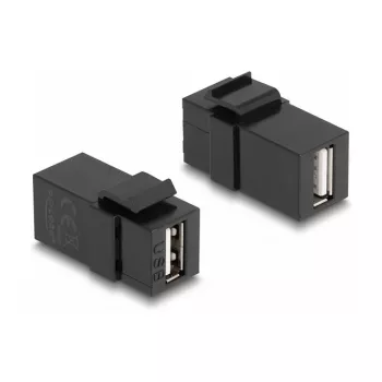 DeLOCK Keystone modul USB 2.0 A konektor samica na USB 2.0 A konektor samica čierna