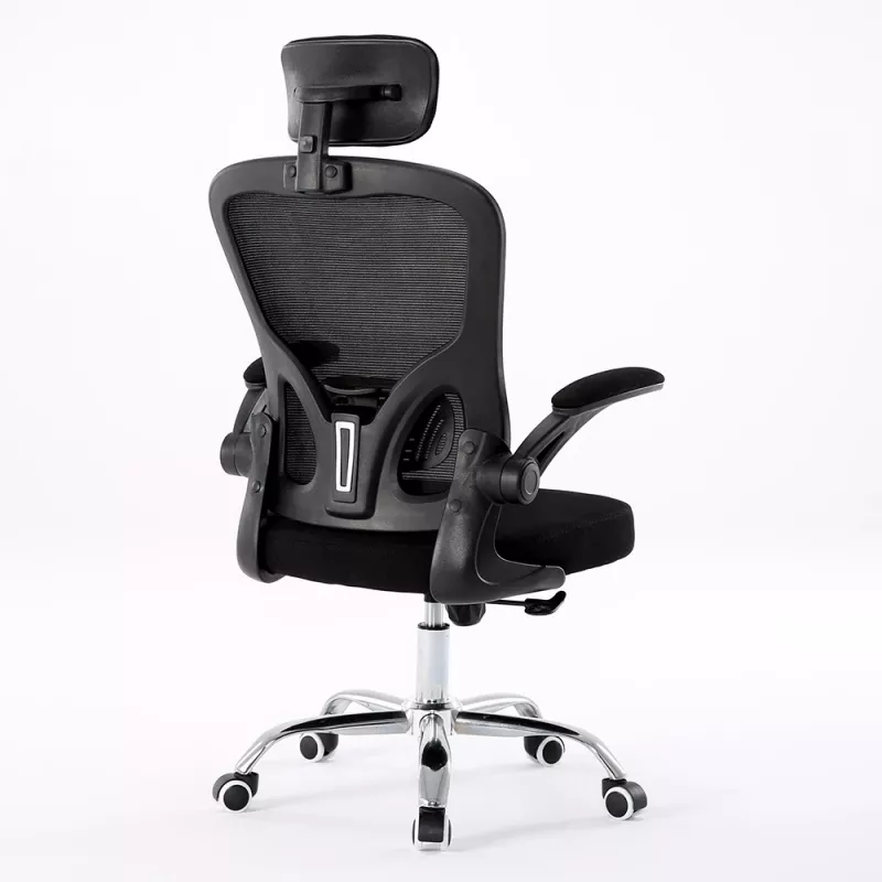 Kancelárska stolička top e shop DORY CZERŃ — čalúnené sedadlo, sieťované operadlo, 650×620 mm, výška do 122 cm