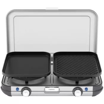 Prenosný gril Campingaz 2213311 — 2 zóny, 5,4 kg, 490×350 mm, čierna/sivá/strieborná