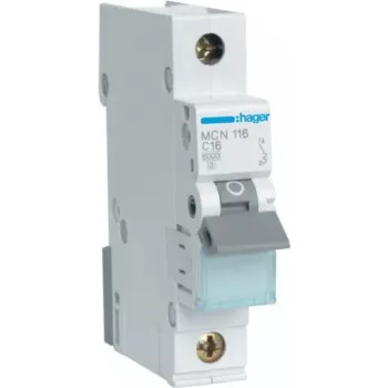 Hager MCN116 - 16 A - C-typ - 1 modul - -25 - 60 °C - -25 - 80 °C - 17,5 mm
