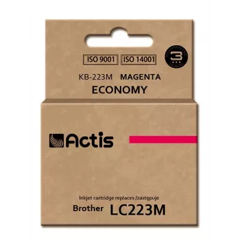 Atramentová kazeta ACTIS KB-223M kompatibilná s Brother LC223M, purpurová, farbivo 10 ml, štandardná výdrž, jednotlivé balenie