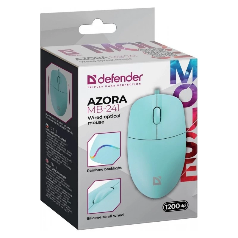KÁBLOVÁ MYŠ DEFENDER AZORA MB-241 RF MINT 1200dpi 3P