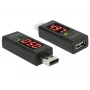 DeLOCK 65569 USB 2.0 adaptér testera napätia a prúdu, čierny