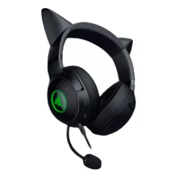 Kraken Kitty V2 - čierny, herný headset, Kitty uši, stream-reaktívne osvetlenie, HyperClear kardioidný mikrofón, 40 mm TriForce reproduktory, integrovaný mikrofón v náušníkoch, Razer Chroma RGB (ucho a náušníky), Surround Sound: dostupné len pod