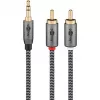 Goobay 65284. Konektor 1: 3.5mm, pohlavie konektora 1: samec, konektor 2: 2 x RCA, pohlavie konektora 2: samec, materiál kábla: K