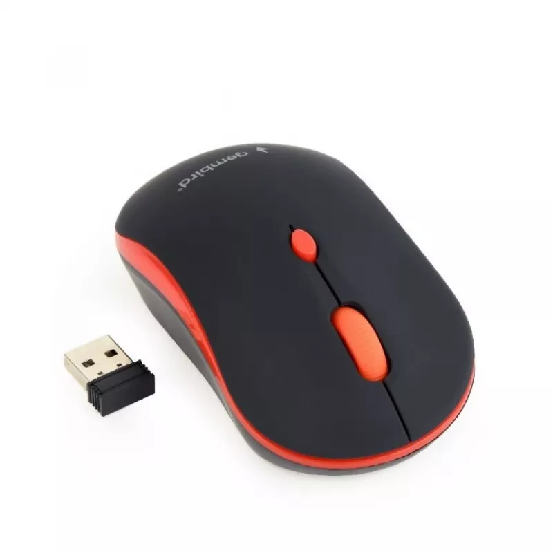 GEMBIRD MUSW-4B-03-R bezdrôtová optická myš MUSW-4B-03-R 1600 DPI nano USB čierna-červená