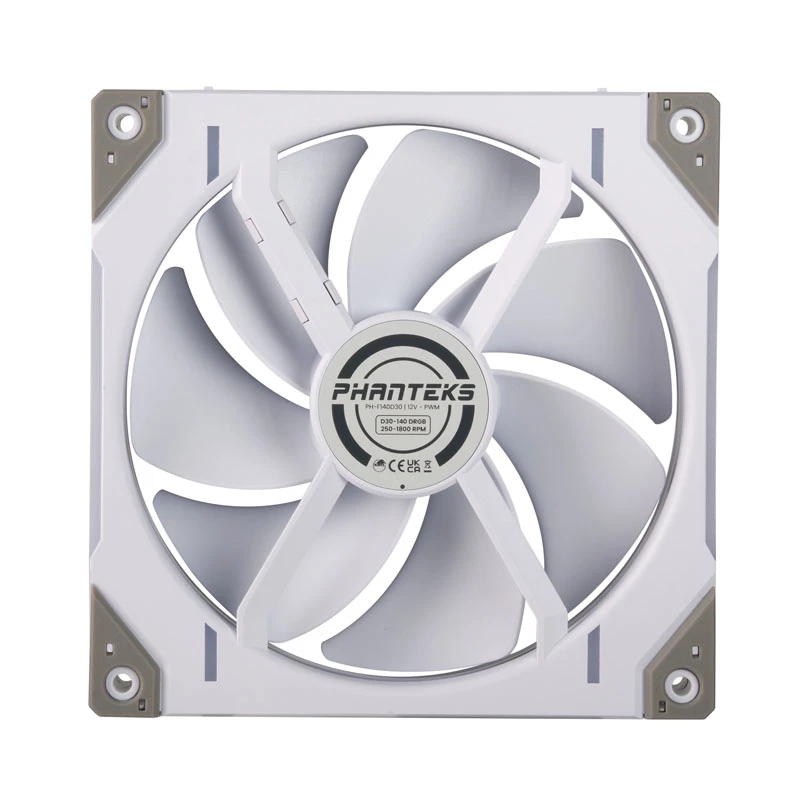 Phanteks D30-140 PWM Regular Airflow D-RGB ventilátor do skrine 140 mm, biely, 3 ks