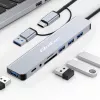 QOLTEC USB-C hub 4x USB + SD/TF čítačka kariet model 53794