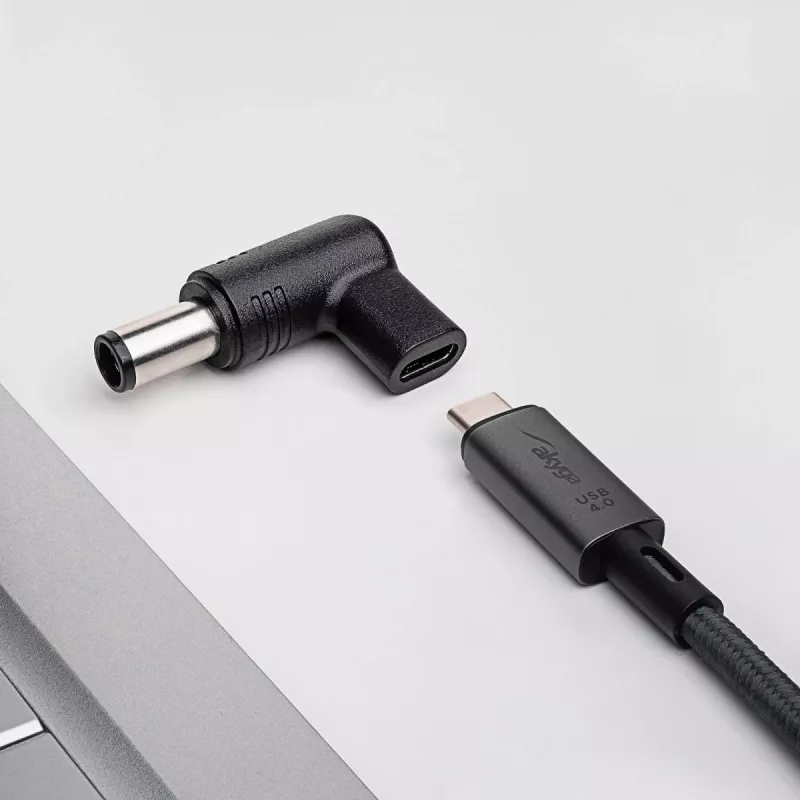 Akyga AK-ND-C08 nabíjací adaptér USB-C na DC 7,4 x 5,0 mm + pin pre notebooky, 18,5-20 V, 100 W, pre Dell