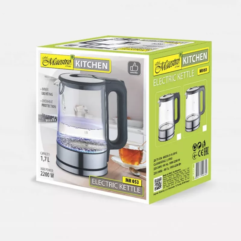 MAESTRO MR-053 Kanvica na vodu 1,7 L 2200 W (MR-053-Grau) sivá