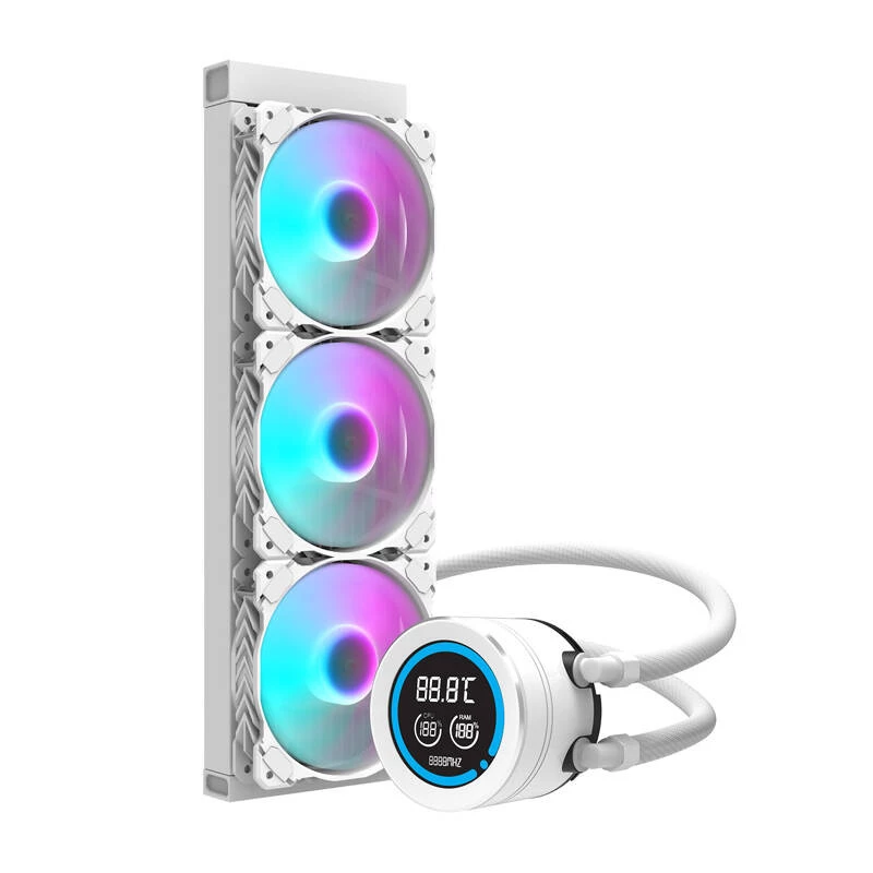 360mm počítačový radiátor Darkflash DN-D360 WHITE — 360mm chladiaci radiátor pre PC vodné chladenie