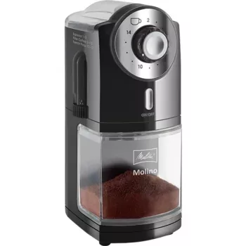 Melitta | mlynček na kávu | 1019-02 MOLINO | 100 W | kapacita kávových zŕn 200 g | počet šálok 2 – 14 ks | čierna