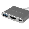 SilverStone SST-EP08C - USB 3.1 Type-C adaptér na HDMI/USB Type C/USB Type A - strieborný