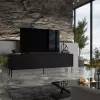 RTV skriňa ABI 4D 200x38x62 čierna matná