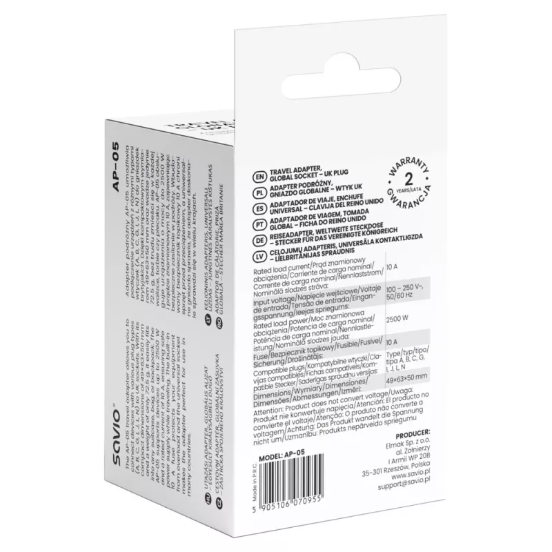 Savio AP-05 napájací zdroj interiérový 2500 W biely