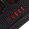 Predlžovacia zásuvka MACLEAN MCE389 B — 6 zásuviek, 4×USB-A + 1×USB-C, 110–240V, 2,1A, 2500W, 1,5 m kábel, čierna