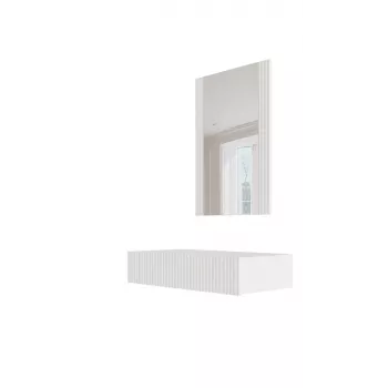 Toaletný stolík so zrkadlom cama meble PAFOS 80×41,6×100 cm, biela matná, MDF rám, 1 zásuvka