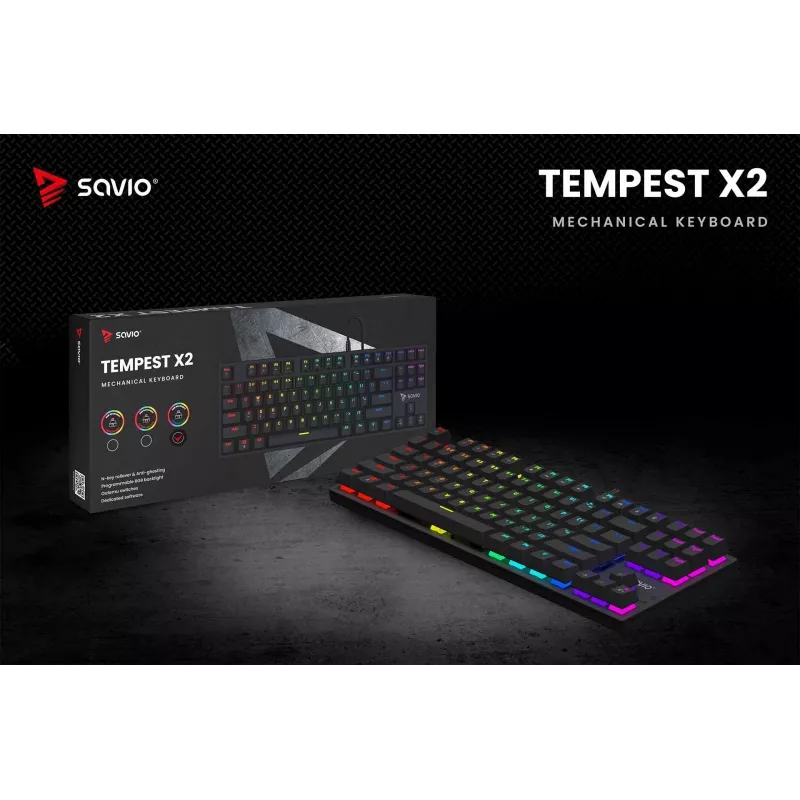 Mechanická klávesnica RGB Tempest X2 Outemu Blue Savio Savgk-tempest X2 Bl