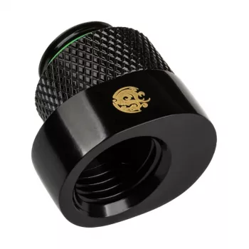 Adaptér BitsPower X-Cross G1/4 palca vonkajší závit na G1/4 palca vnútorný závit, 5 mm odsadenie, matný čierny