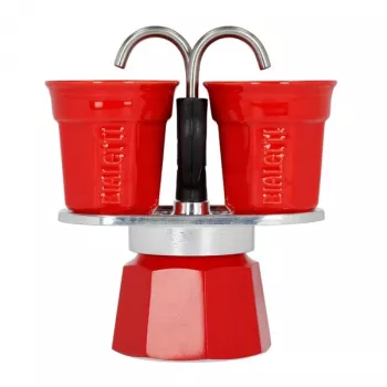 Bialetti Mini Express kávovar červený 2 šálky + 2 šálky