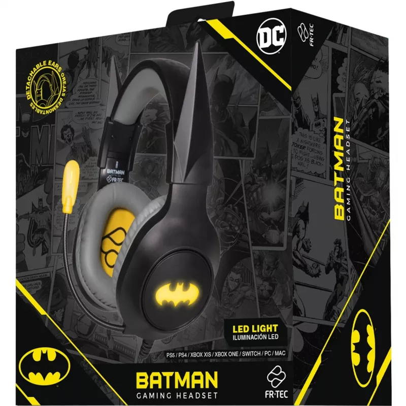Headset FR-TEC Gaming Headset Batman s odnímateľnými ušami