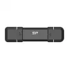Silicon Power DS72 250 GB prenosný SSD disk typu stick, USB 3.2 Gen 2, USB-A/USB-C, čierny