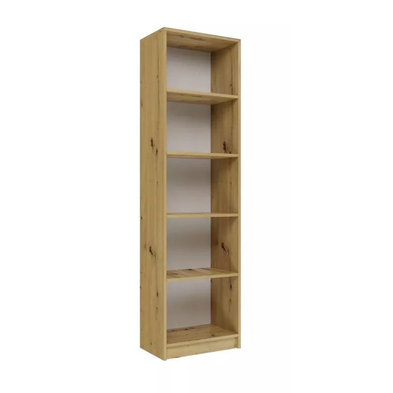 Knižnica Top e shop R50 ARTISAN — dubový dekor, 5 políc, rám z drevotriesky