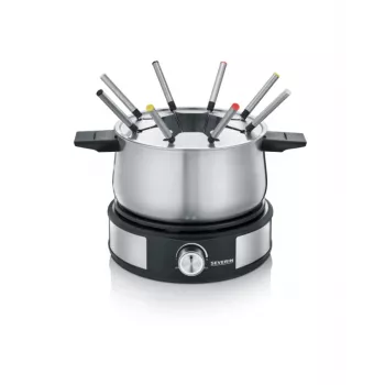 Severin FO 2471 kombinácia na fondue a palacinky, čierna/nehrdzavejúca oceľ