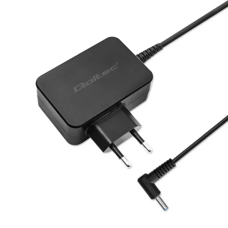 Qoltec 51033 napájací adaptér pre ultrabooky HP, 45 W, 19,5 V, 2,31 A, 4,5x3,0 mm + pin, do interiéru, čierny