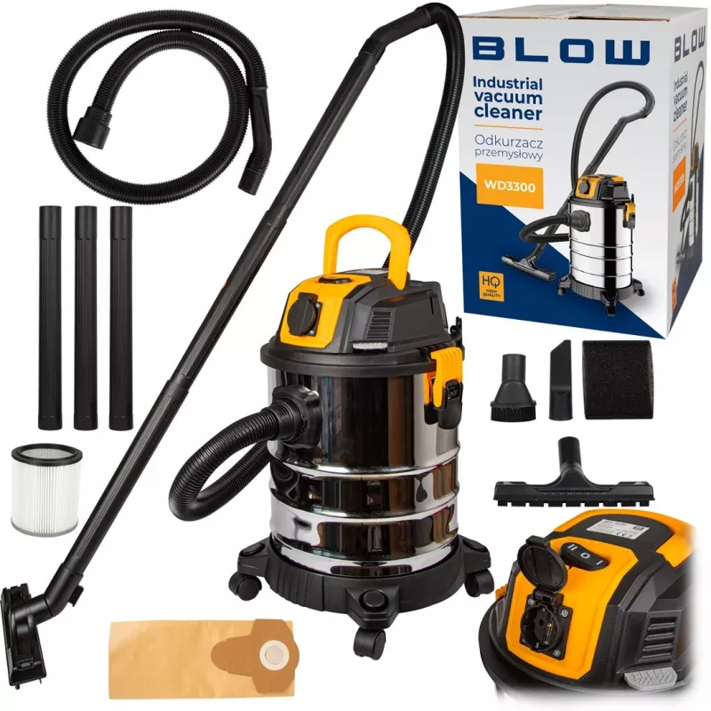 BLOW WD3300 priemyselný vysávač so 230V zásuvkou 2000W