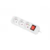 Predlžovací kábel LANBERG PS1-03E-0300-W — 3 m kábel, 3 zásuvky Type E AC, biely, interiérová