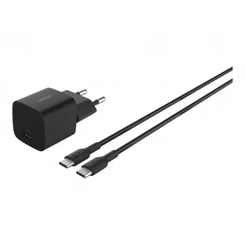 AC interiérová nabíjačka Belkin BoostCharge 25 W USB-C PD/PPS, 1 m kábel, čierna — pre herné konzoly, smartfóny, tablety