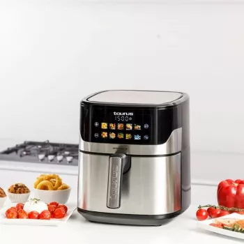 Teplovzdušná fritéza Taurus Air Fry 7S 1600W 6,5L, nerezová oceľ, 8 programov, 80–200°C, dotykové ovládanie
