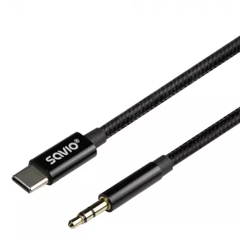 Audio kábel Savio CL-187 1m čierny konektor samec na konektor samec