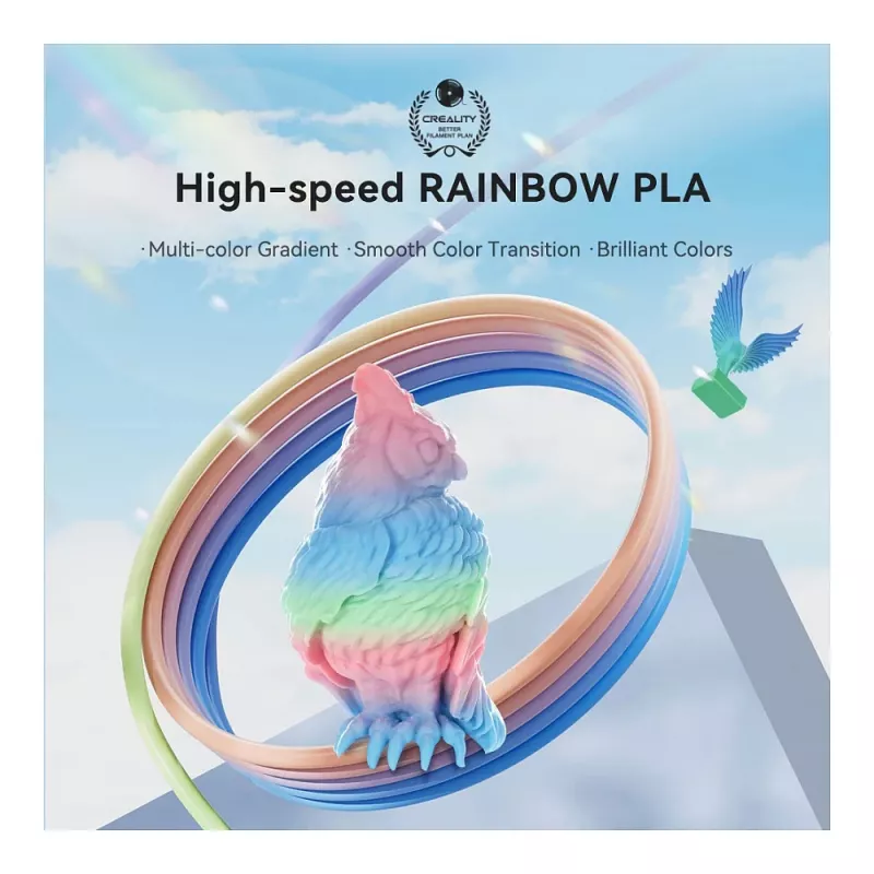 Cievka filamentu Creality PLA 1,75 mm 1 kg — modrá, zelená, ružová (3301010425)