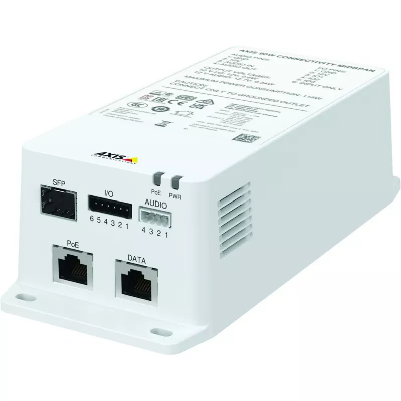 Midspan Axis TU8003 90W Káblový Ethernet 10/100/1000 Mbit/s Biely