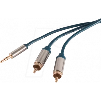 shiverpeaks SP30833-schlank audio kábel 3 m 3,5 mm na 2 x cinch modrý - chróm (SP30833-schlank)