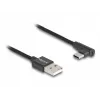 DeLOCK USB 2.0 kábel Type-A konektor samec na USB Type-C konektor samec zahnutý 0,5 m čierny