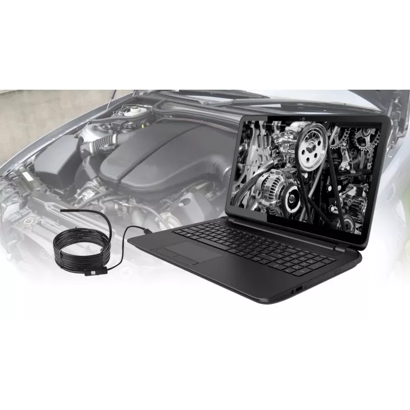 USB endoskop MEDIA-TECH ENDOSCOPE 66° CMOS, 640x480 30fps, IP67, 6 LED, magnet a háčik