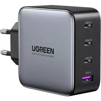 Ugreen 45515B nabíjačka pre mobilné zariadenia sivá AC rýchle nabíjanie interiérová