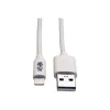 Eaton Tripp Lite Series USB-A na Lightning sync/nabíjací kábel (M/M) - MFi certifikovaný, biely, 6 ft. (1,8 m) - dátový/napájací kábel - USB samec na Lightning