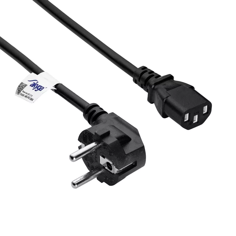 Akyga AK-PC-06A napájací kábel CEE 7/7 na IEC C13, 3 m, čierny