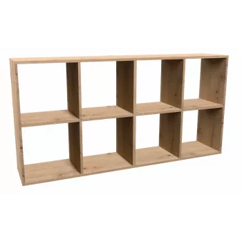 Obývacia knižnica Top e Shop MALAX 2X4 ARTISAN, prírodné drevo, 8 políc, 1470×300×750 mm