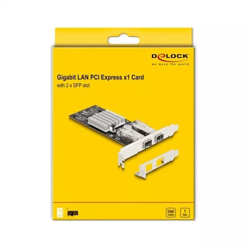DeLOCK 88336 PCI Express x1 sieťová karta, 2 x SFP Gigabit LAN