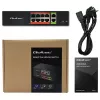 Sieťový switch QOLTEC FAST Ethernet PoE 8xRJ45 s 2xRJ45 uplink