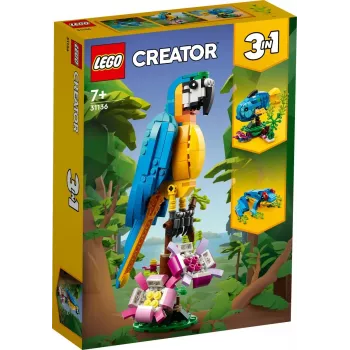 LEGO stavebnica Exotický papagáj 31136 — Creator display model, 253 dielov, 220×120×110 mm