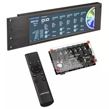 Lamptron CU135 Fan Controller + RGB Controller s displejom, ARGB - čierny