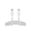 Kábel opletený USB-C na USB-C 1 m biely