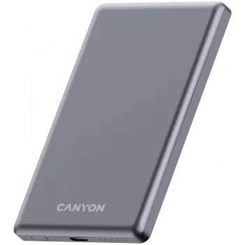 Canyon OnPower 505 - powerbanka - 5 000 mAh - vstup USB-C - výstup USB-C PD 20W + Wireless Magnet 1
