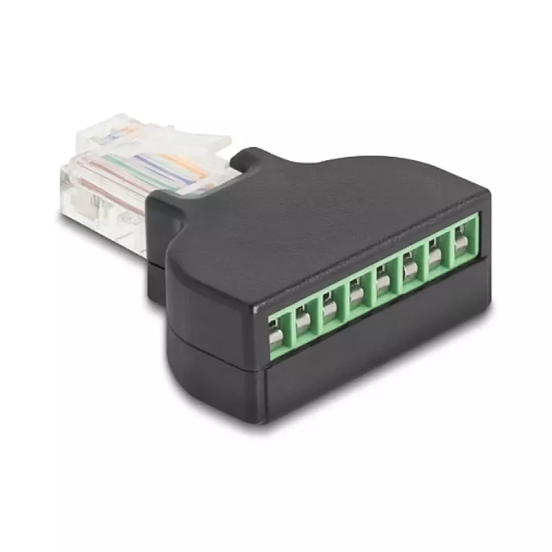 DeLOCK 90654 káblový adaptér RJ45 8-pólová svorkovnica čierny
